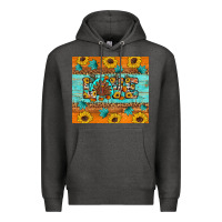 Charcoal Heather Sunflower Leopard Thanksgiving Love Premium Hoodie - Artiststas