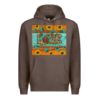 Coffee Sunflower Leopard Thanksgiving Love Premium Hoodie - Artiststas