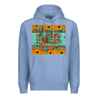 Colony Blue Sunflower Leopard Thanksgiving Love Premium Hoodie - Artiststas