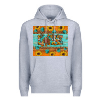 Heather Grey Sunflower Leopard Thanksgiving Love Premium Hoodie - Artiststas