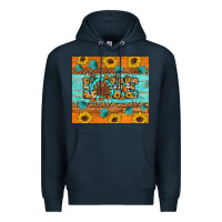 Navy Sunflower Leopard Thanksgiving Love Premium Hoodie - Artiststas