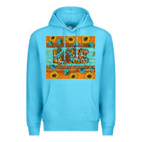 Ocean Blue Sunflower Leopard Thanksgiving Love Premium Hoodie - Artiststas