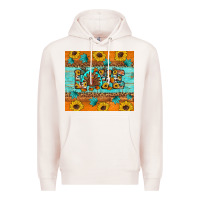 Pale Pink Sunflower Leopard Thanksgiving Love Premium Hoodie - Artiststas