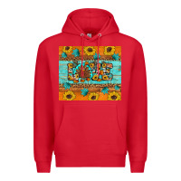 Red Sunflower Leopard Thanksgiving Love Premium Hoodie - Artiststas