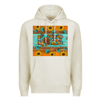 Oatmeal Heather Sunflower Leopard Thanksgiving Love Premium Hoodie - Artiststas