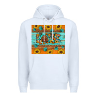 White Sunflower Leopard Thanksgiving Love Premium Hoodie - Artiststas