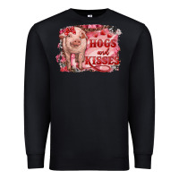 Black valentine's day pig hogs and kisses Premium Sweatshirt - RanaPortraitStore