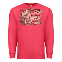Cardinal valentine's day pig hogs and kisses Premium Sweatshirt - RanaPortraitStore