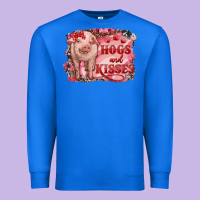 Valentine's Day Pig Hogs And Kisses Premium Sweatshirt Designed By Ranaportraitstore