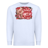 White valentine's day pig hogs and kisses Premium Sweatshirt - RanaPortraitStore
