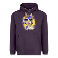 Plum Llama With Sunglasses Heavyweight Hoodie - RanaPortraitStore
