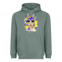 Sage Llama With Sunglasses Heavyweight Hoodie - RanaPortraitStore