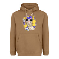 Toasted Coconut Llama With Sunglasses Heavyweight Hoodie - RanaPortraitStore