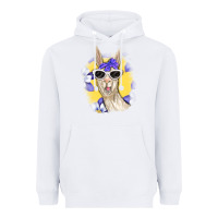 White Llama With Sunglasses Heavyweight Hoodie - RanaPortraitStore