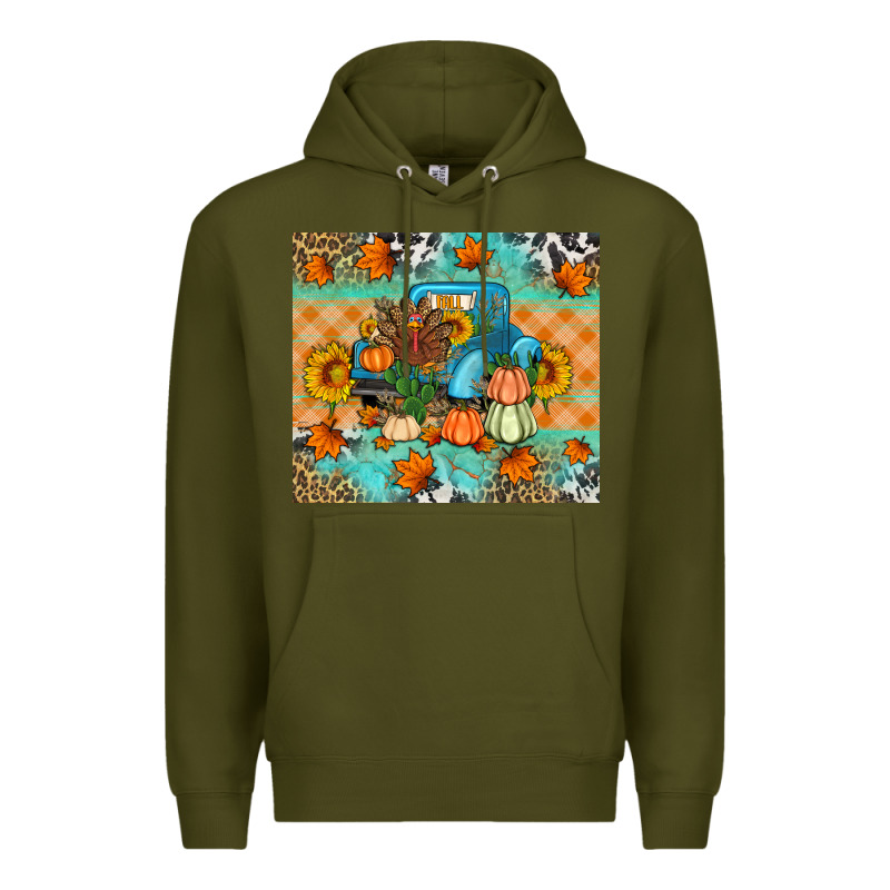 Thanksgiving Truck With Turkey Premium Hoodie by Artiststas | Teevron