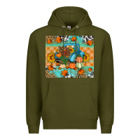 Army Green Thanksgiving Truck With Turkey Premium Hoodie - Artiststas