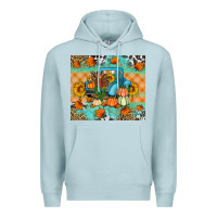 Blue Mist Thanksgiving Truck With Turkey Premium Hoodie - Artiststas