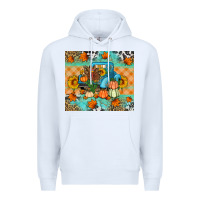 White Thanksgiving Truck With Turkey Premium Hoodie - Artiststas