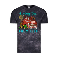 Cloud Black western loving the farm life barn cow pig rooster tractor wind wheel Vintage Tee - Artiststas