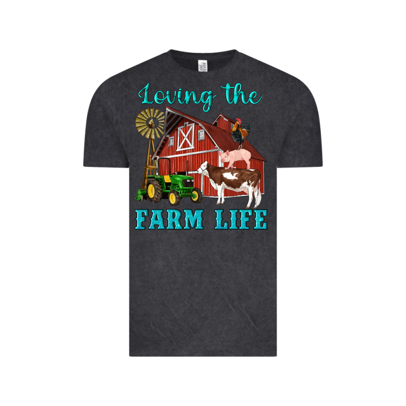 Western Loving The Farm Life Barn Cow Pig Rooster Tractor Wind Wheel Vintage Tee by Artiststas | Teevron