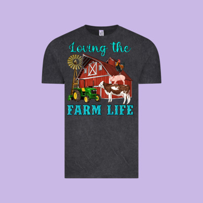 Western Loving The Farm Life Barn Cow Pig Rooster Tractor Wind Wheel Vintage Tee Designed By Artiststas
