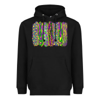 Black Mardi Gras Leopard Beads Brushstrokes Heavyweight Hoodie - RanaPortraitStore