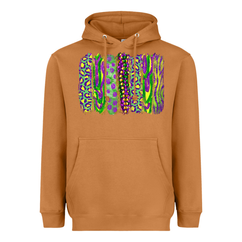 Mardi Gras Leopard Beads Brushstrokes Heavyweight Hoodie by RanaPortraitStore | Teevron