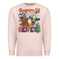 Pale Pink beware of heifers Premium Sweatshirt - Zillion Design Studio