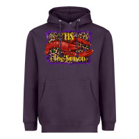 Plum Mardi Gras Tis The Season Lobster Heavyweight Hoodie - RanaPortraitStore
