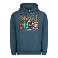 Pigment Midnight Navy blessed nurse Urban Hoodie - BundleAndBundleShop
