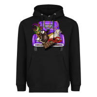 Black Mardi Gras Truck With Farm Animals Heavyweight Hoodie - RanaPortraitStore