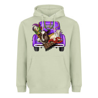 Matcha Mardi Gras Truck With Farm Animals Heavyweight Hoodie - RanaPortraitStore