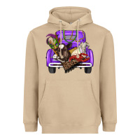 Mushroom Mardi Gras Truck With Farm Animals Heavyweight Hoodie - RanaPortraitStore