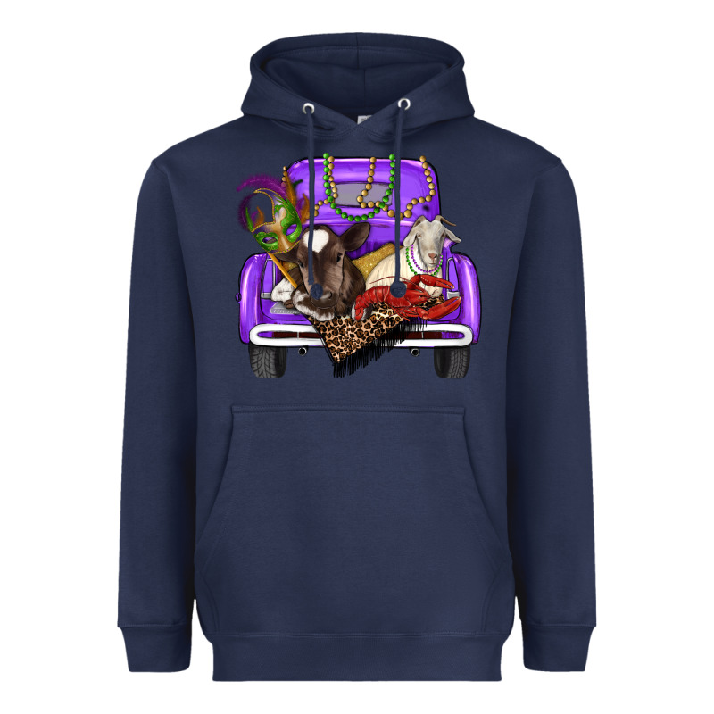 Mardi Gras Truck With Farm Animals Heavyweight Hoodie by RanaPortraitStore | Teevron
