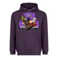 Plum Mardi Gras Truck With Farm Animals Heavyweight Hoodie - RanaPortraitStore