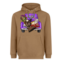 Toasted Coconut Mardi Gras Truck With Farm Animals Heavyweight Hoodie - RanaPortraitStore