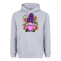 Heather Grey Mardi Gras gnome Heavyweight Hoodie - RanaPortraitStore