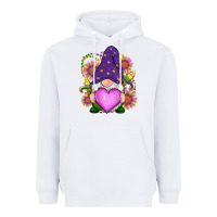 White Mardi Gras gnome Heavyweight Hoodie - RanaPortraitStore