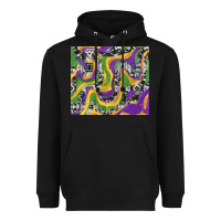 Black Mardi Gras Cowhide Heavyweight Hoodie - RanaPortraitStore