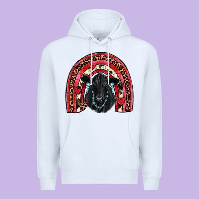 Valentines Black Angus  Rainbow Premium Hoodie Designed By Jahusdesignshop