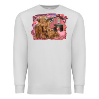 Dove Grey valentine's day mama cow and baby cows Premium Sweatshirt - RanaPortraitStore