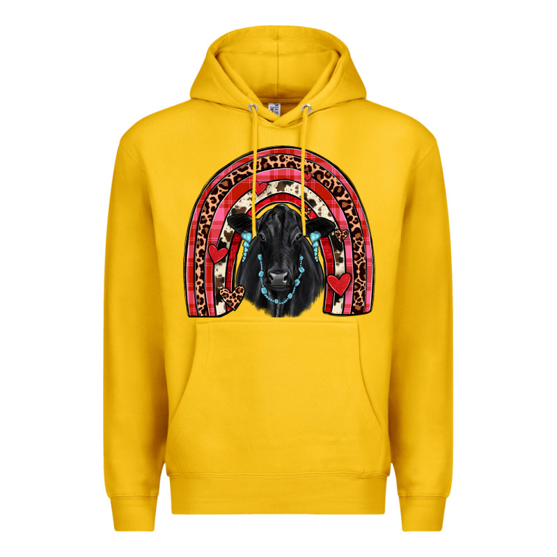 Valentines Black Angus  Rainbow Premium Hoodie by JahusDesignShop | Teevron