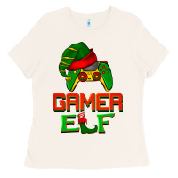 Bone Christmas gamer elf Ladies Tee - BarkalooDesign