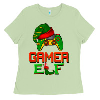 Matcha Christmas gamer elf Ladies Tee - BarkalooDesign