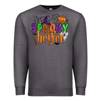 Charcoal Heather spooky heifer Premium Sweatshirt - Zillion Design Studio