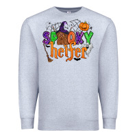Heather Grey spooky heifer Premium Sweatshirt - Zillion Design Studio