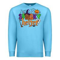 Ocean Blue spooky heifer Premium Sweatshirt - Zillion Design Studio