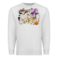 Oatmeal Heather halloween farm animals Premium Sweatshirt - Zillion Design Studio