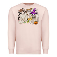 Pale Pink halloween farm animals Premium Sweatshirt - Zillion Design Studio