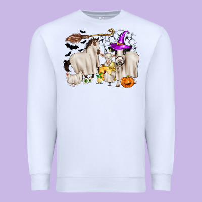 Halloween Farm Animals Premium Sweatshirt Designed By Zillion Design Studio